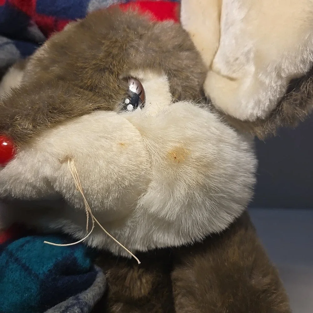 VTG Dayton Hudson Target Christmas Mouse Plush 12x14in Squeak Ear‎ Holiday 1980s